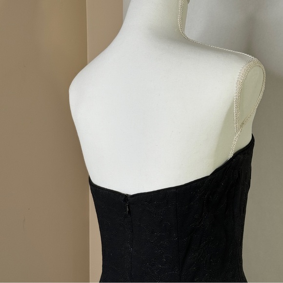 Vintage Jessica McClintock Black Maxi Dress Y2K Strapless Holiday NYE SZ 12 - Picture 7 of 15